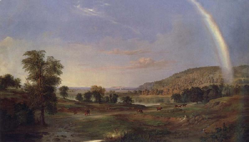 Robert S.Duncanson Landscape with Rainbow oil painting image